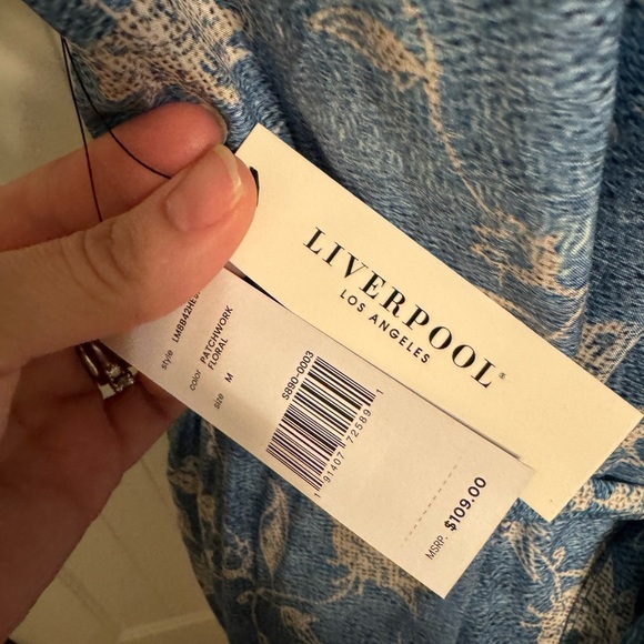 Liverpool Size M Blue Floral Women's Dress NWT - Picture 8 of 12